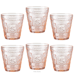 Komplet szklanek różowych 250 ml FREEZE 6 sztuk