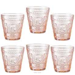 Komplet szklanek różowych 250 ml FREEZE 6 sztuk