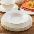 talerz do zupy głęboki i płaskie talerze obiadowe z porcelany kostnej