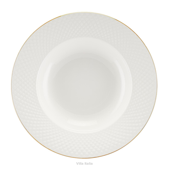 Talerz do zupy, głęboki z eleganckiej porcelany kostnej