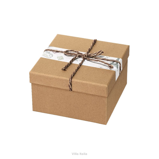 Pudełko prezentowe szare ze sznurkiem ozdobnym