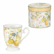 Kubek porcelanowy dekorowany na stopce 300 ml LEMON 1