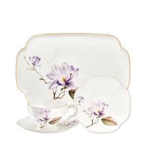 Zestaw do herbaty z paterą na 6 osób porcelanowy SECRET of SPRING