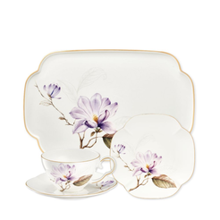 Zestaw do herbaty z paterą na 6 osób porcelanowy SECRET of SPRING