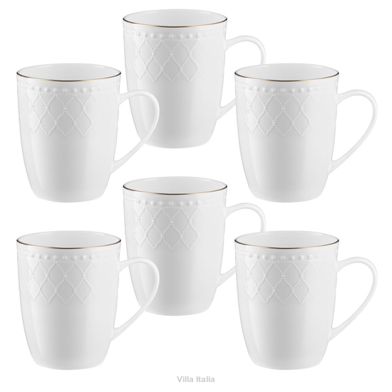 Zestaw kubków porcelanowych 350 ml 6 sztuk ROMA GOLD