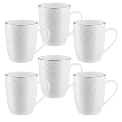 Zestaw kubków porcelanowych 350 ml 6 sztuk ROMA GOLD