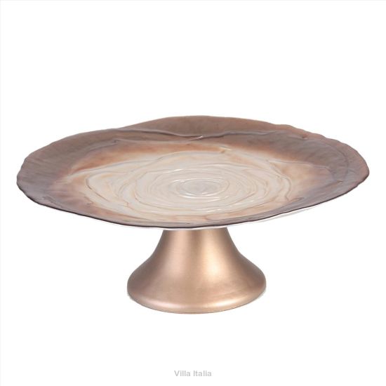 Patera na tort szklana 28 cm AMANDA brown 