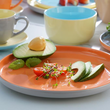Serwis obiadowy Komplet talerzy na 6 osób BORNEO orange-yellow-grey 13