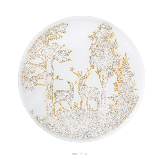 Talerz do ciasta szklany 27,5 cm FORESTA GOLD