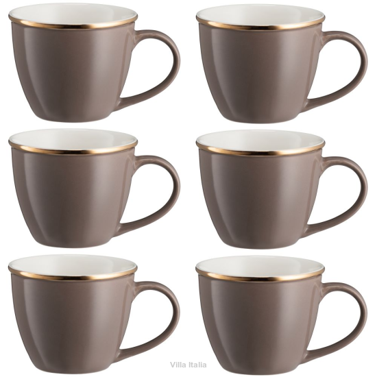 Komplet filiżanek porcelanowych jumbo 550 ml 6 sztuk PEPPER