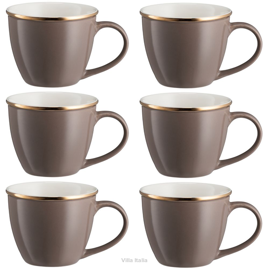 Komplet filiżanek porcelanowych jumbo 550 ml 6 sztuk PEPPER