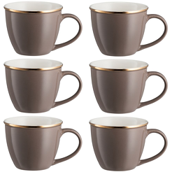 Zestaw filiżanek porcelanowych jumbo 550 ml 6 sztuk PEPPER
