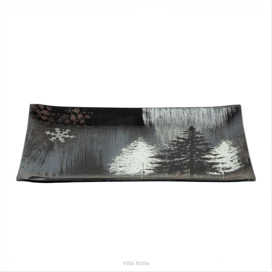 Półmisek prostokątny szklany Talerz do ciasta 32 x 21 cm FROST