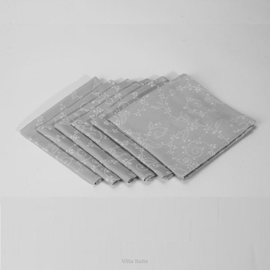 Serwetka na stół z tkaniny kwadratowa Komplet 6 sztuk 40 x 40 cm CYNTHIA GREY 