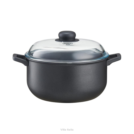 Garnek aluminiowy z przykrywką szklaną