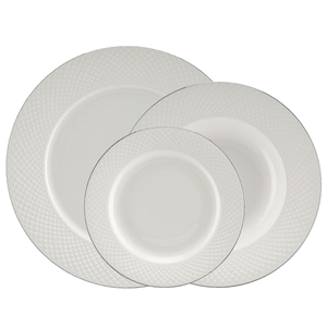 Serwis obiadowy porcelanowy Komplet talerzy na 12 osób BARI PLATIN