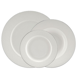 Serwis obiadowy porcelanowy Komplet talerzy na 12 osób BARI PLATIN