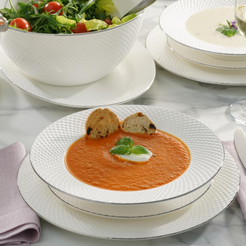 Komplet talerzy obiadowych na 12 osób porcelanowych BARI PLATIN