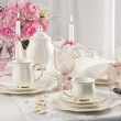 elegancki zestaw obiadowy z porcelany ręcznie malowanej złotem