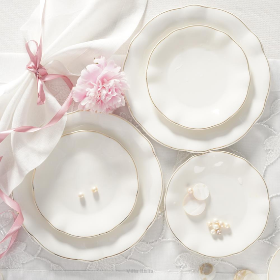 zestaw obiadowy z porcelany ręcznie malowanej złotem