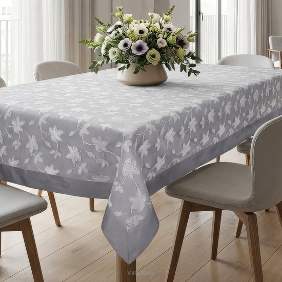 elegancki szary obrus na stół