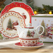 Zestaw do ciasta świąteczny na 6 osób porcelanowy SANTA CLAUS 14