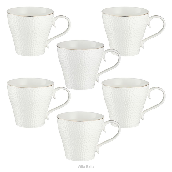 kubki porcelanowe ze złotem 6 sztuk