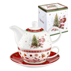 Zestaw do herbaty - dzbanek i filiżanka SANTA CLAUS