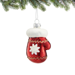 Bombka czerwona RĘKAWICZKA 7 cm