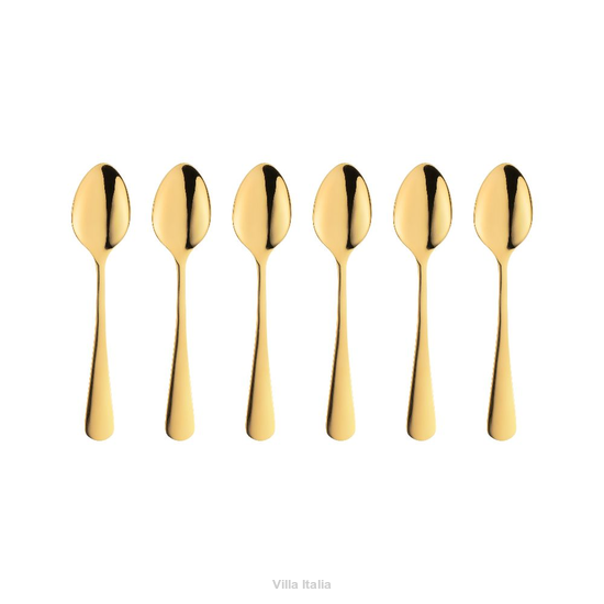 Złote nowoczesne łyżeczki do herbaty