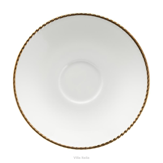 spodeczek do filiżanki do kawy ze złotą linią