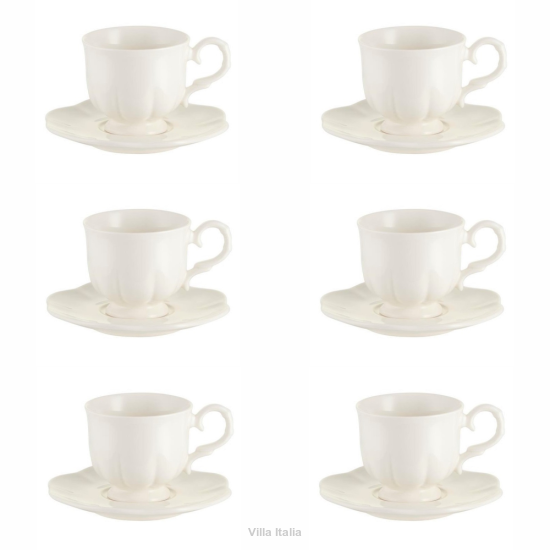 Zestaw filiżanek do espresso 90 ml 6 sztuk SAKURA WHITE