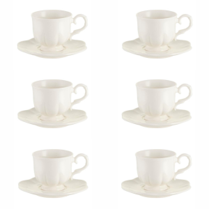 Zestaw filiżanek do espresso 90 ml 6 sztuk SAKURA WHITE
