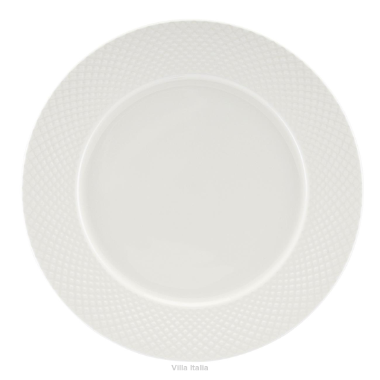 Talerz płaski obiadowy z białej porcelany kostnej