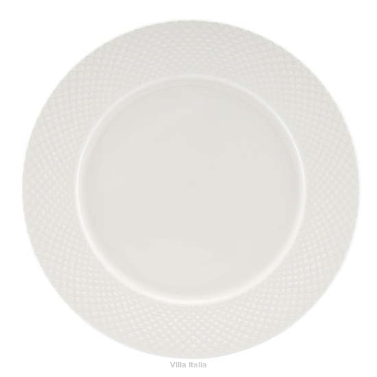Talerz płaski obiadowy z białej porcelany kostnej