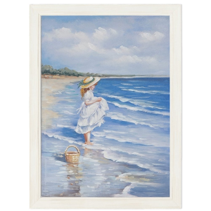 Obraz na płótnie Dziewczynka nad morzem 50 x 70 cm