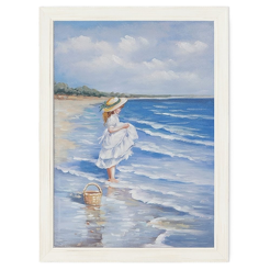 Obraz na płótnie Dziewczynka nad morzem 50 x 70 cm