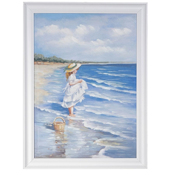 Obraz na płótnie Dziewczynka nad morzem 50 x 70 cm