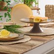 Patera szklana 28 cm FIBER Beige 6