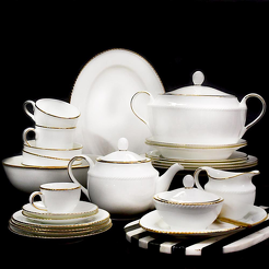 Serwis obiadowo kawowy porcelanowy na 12 osób z wazą CAMILLA