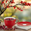 Serwis kawowy na 6 osób porcelanowy Zestaw prezentowy Lady In Red 2