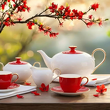 Serwis kawowy na 6 osób porcelanowy Zestaw prezentowy Lady In Red 10
