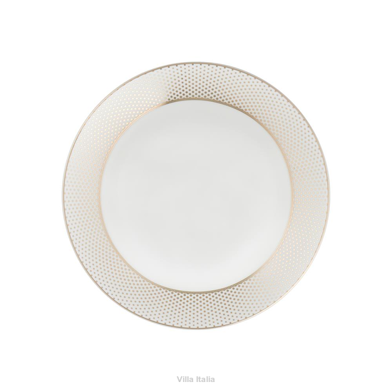 elegancki talerzyk na ciasto ze złotym wykończeniem