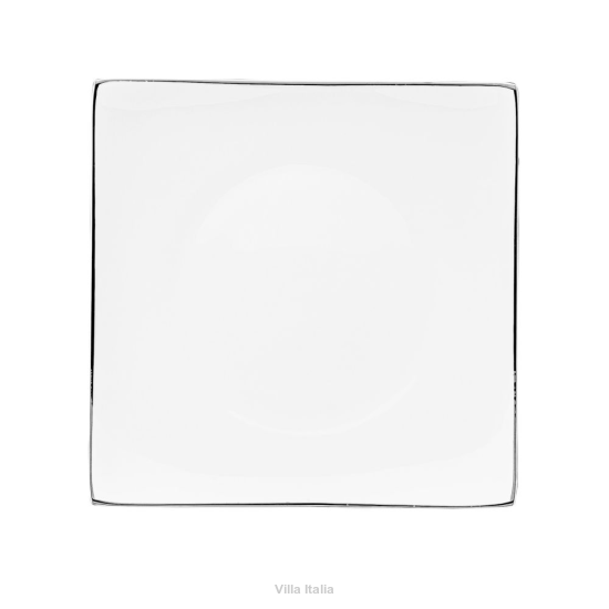 Talerzyk deserowy kwadratowy porcelanowy 20 x 20 cm MIAMI PLATIN