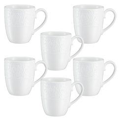 Zestaw kubków porcelanowych 320 ml 6 sztuk GLORIETTA