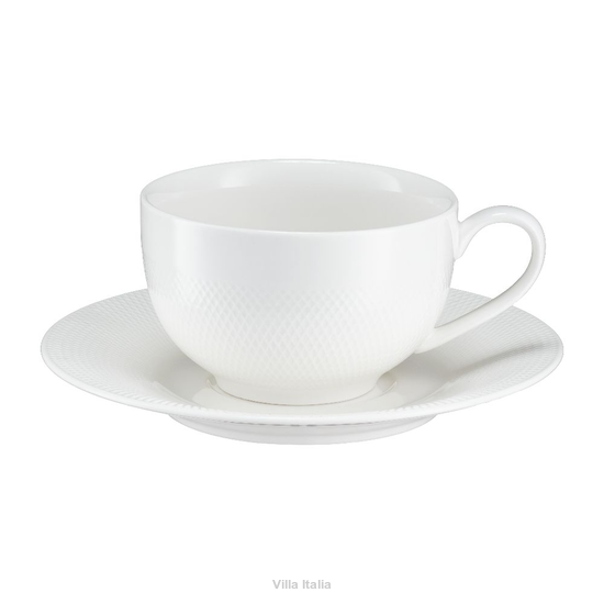 Filiżanka do herbaty 220 ml porcelanowa ze spodkiem DAMALI