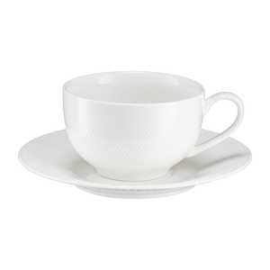 Filiżanka do herbaty 220 ml porcelanowa ze spodkiem DAMALI