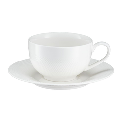 Filiżanka do herbaty 220 ml porcelanowa ze spodkiem DAMALI