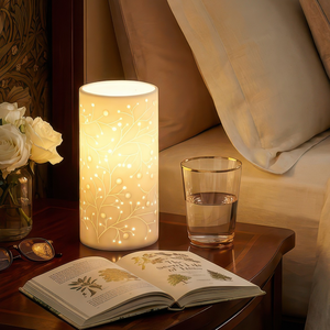 Porcelanowa lampa stołowa 20 cm z podświetlanym wzorem ASTRAL