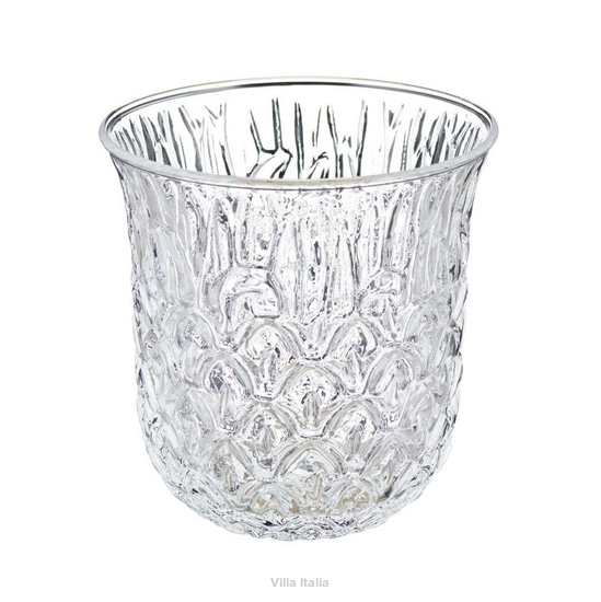 Szklanka przeźroczysta z wytłoczonym wzorem